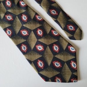 Stafford Blue Green Red Abstract Men's Silk Tie